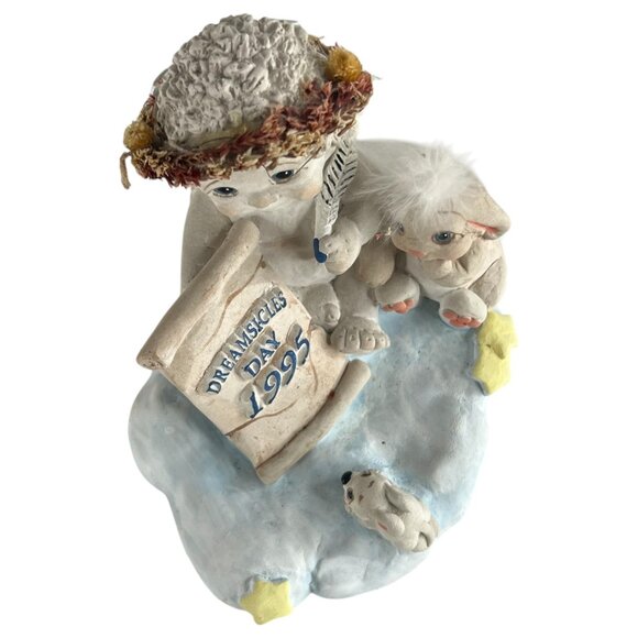 Dreamsicles Day 1995 Event Cherub Figurine With Bunny & Scroll Cast Art Vintage - Picture 4 of 8